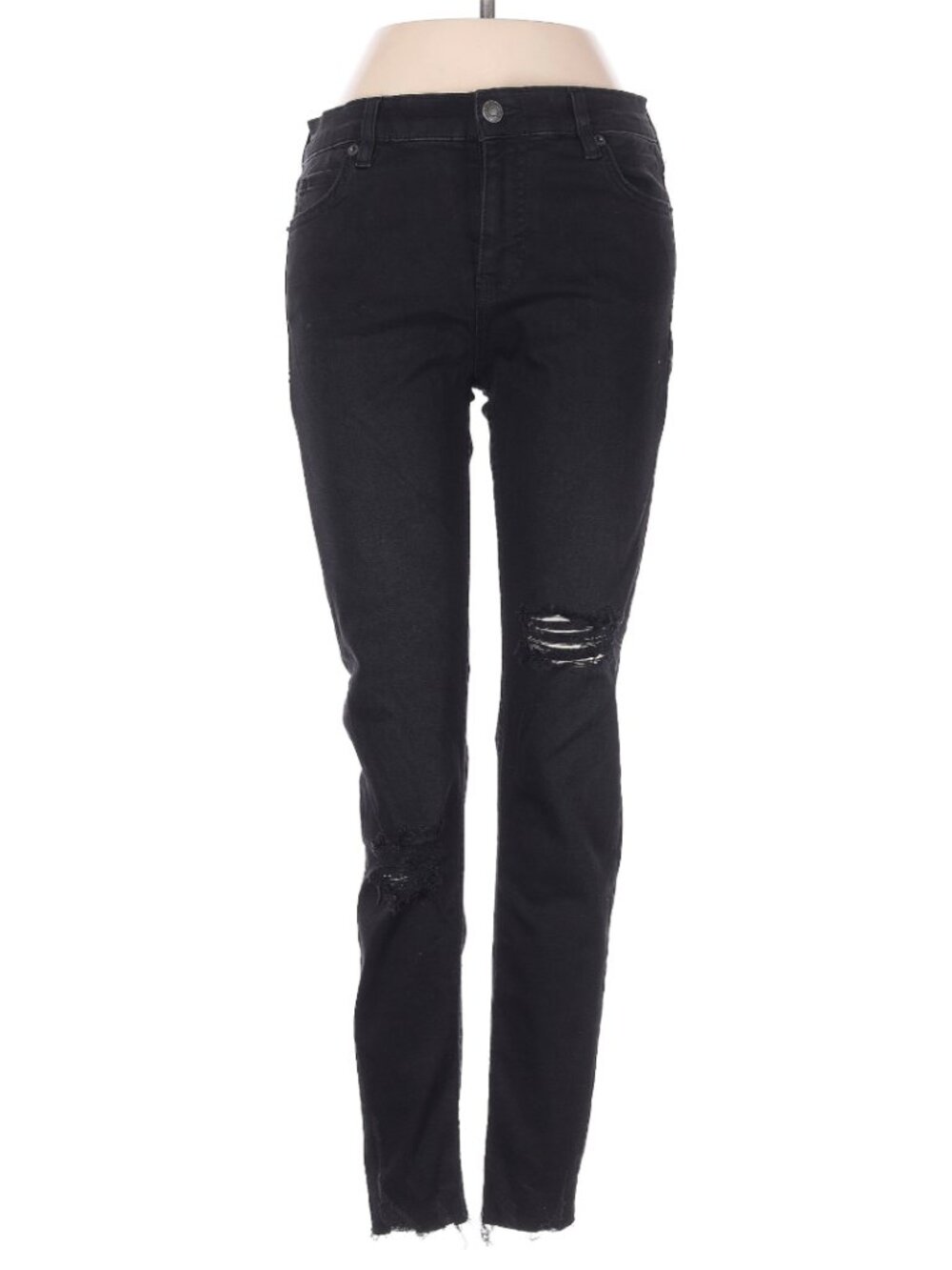 Free People Black Distressed Skinny Jeans - Size 26R/US Size 2- Excellent